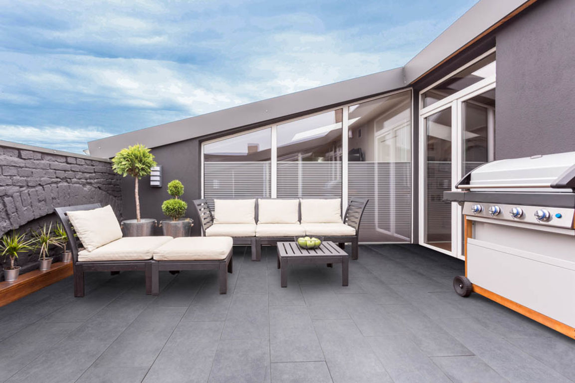 Cozy terrace with wooden floor Cozy terrace with wooden floor
