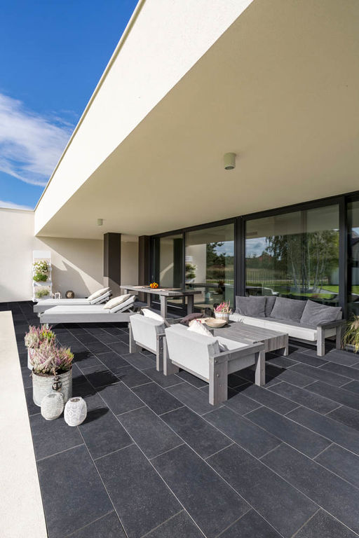 Grey garden furniture on terrace Grey garden furniture on terrace
